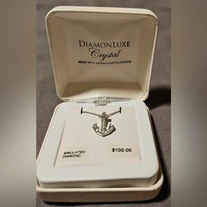 Diamonluxe Crystal Anchor Necklace- Swarovski Elements & simulated diamonds